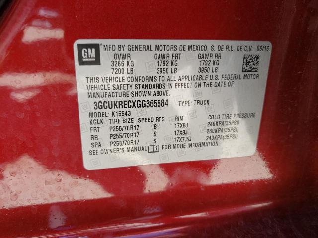 Photo 10 from auction – 2016 CHEVROLET SILVERADO with VIN 3GCUKRECXGG365584