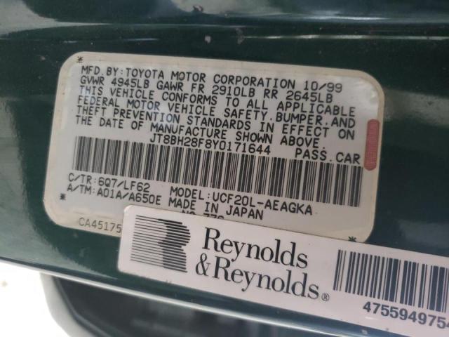 Photo 10 from auction – 2000 LEXUS LS 400 with VIN JT8BH28F8Y0171644