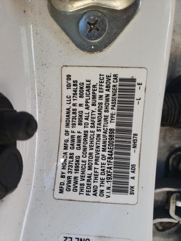 Photo 10 from auction – 2010 HONDA CIVIC EX with VIN 19XFA1F84AE009898