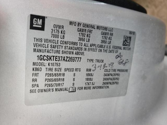 Zdjęcie 10 z aukcji – 2010 CHEVROLET SILVERADO z VIN 1GCSKTE37AZ269777