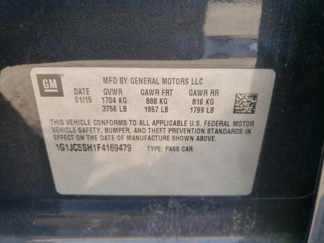 Photo 10 from auction – 2015 CHEVROLET SONIC LT with VIN 1G1JC5SH1F4169479