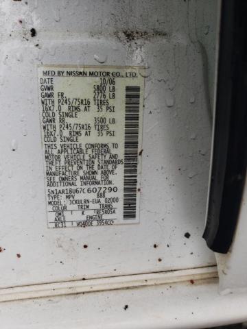 Photo 10 from auction – 2007 NISSAN PATHFINDER with VIN 5N1AR18U67C607290