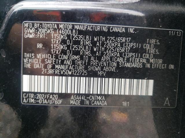Photo 10 from auction – 2013 TOYOTA RAV4 XLE with VIN 2T3RFREV5DW122725