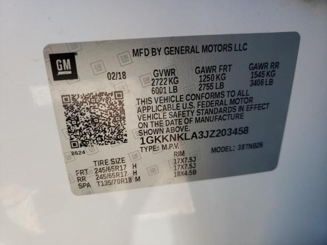 Photo 10 from auction – 2018 GMC ACADIA SLE with VIN 1GKKNKLA3JZ203458