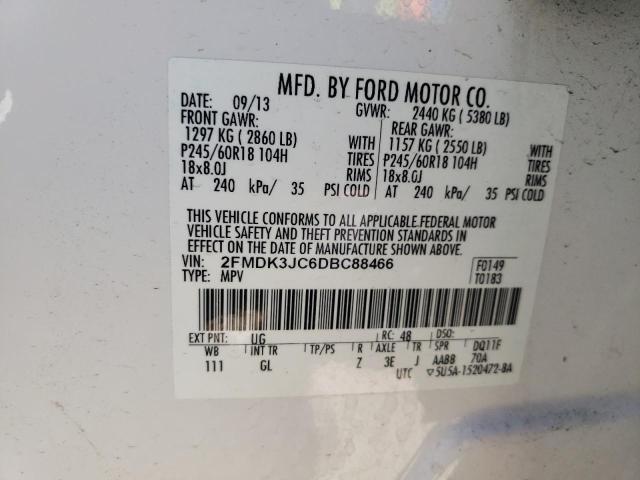 Photo 10 from auction – 2013 FORD EDGE SEL with VIN 2FMDK3JC6DBC88466