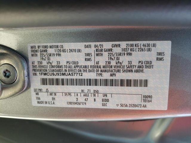 Photo 10 from auction – 2021 FORD ESCAPE TIT with VIN 1FMCU9J93MUA57712