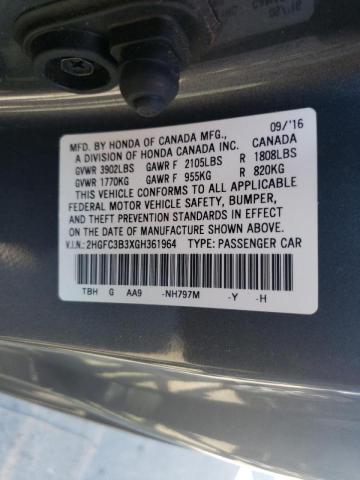 Photo 10 from auction – 2016 HONDA CIVIC EX with VIN 2HGFC3B3XGH361964