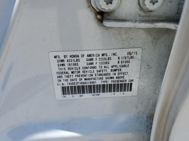 Photo 10 from auction – 2016 ACURA ILX BASE W with VIN 19UDE2F36GA018881