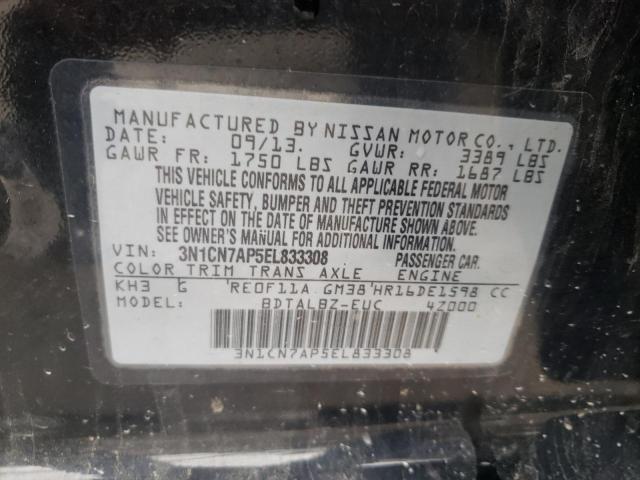 Photo 10 from auction – 2014 NISSAN VERSA S with VIN 3N1CN7AP5EL833308