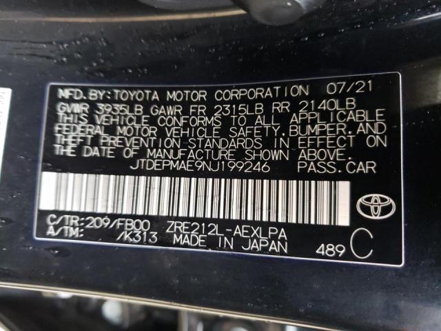 Photo 10 from auction – 2022 TOYOTA COROLLA LE with VIN JTDEPMAE9NJ199246