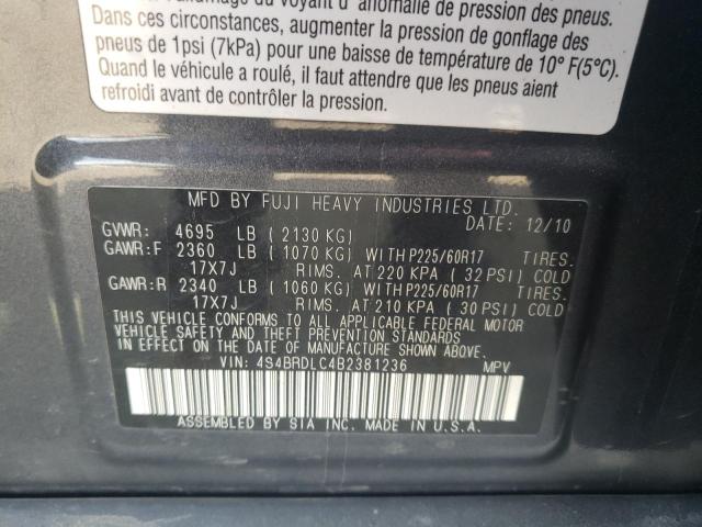 Photo 10 from auction – 2011 SUBARU OUTBACK 3. with VIN 4S4BRDLC4B2381236