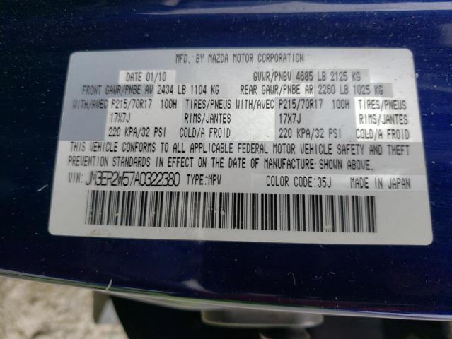 Photo 10 from auction – 2010 MAZDA CX-7 with VIN JM3ER2W57A0322380