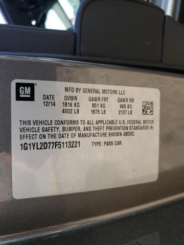 Photo 10 from auction – 2015 CHEVROLET CORVETTE S with VIN 1G1YL2D77F5113221