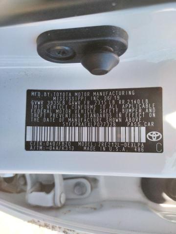 Photo 10 from auction – 2020 TOYOTA COROLLA LE with VIN 5YFEPRAEXLP027328