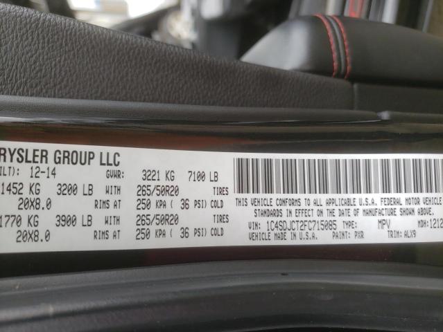 Photo 10 from auction – 2015 DODGE DURANGO R/ with VIN 1C4SDJCT2FC715085