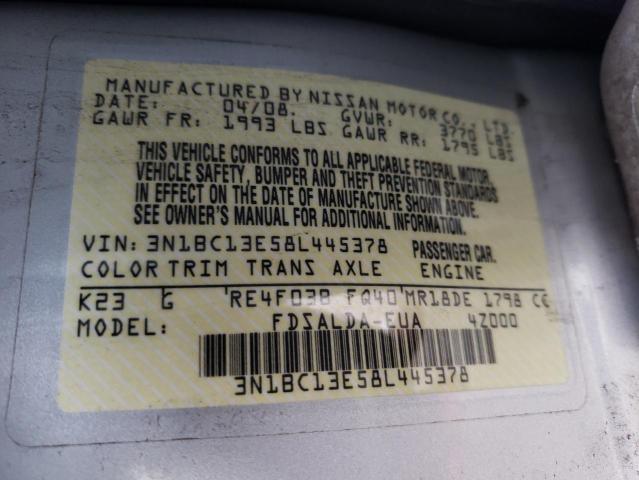 Photo 10 from auction – 2008 NISSAN VERSA S with VIN 3N1BC13E58L445378