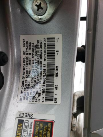 Photo 10 from auction – 2007 HONDA CIVIC EX with VIN 1HGFA16867L066153