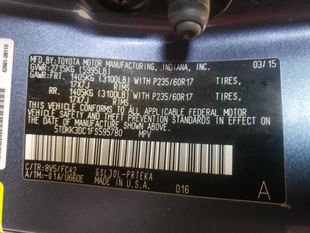Photo 10 from auction – 2015 TOYOTA SIENNA LE with VIN 5TDKK3DC1FS595780