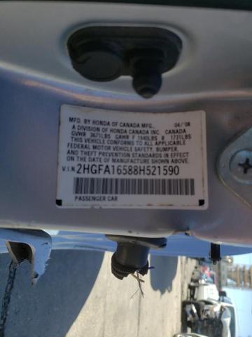 Photo 10 from auction – 2008 HONDA CIVIC LX with VIN 2HGFA16588H521590