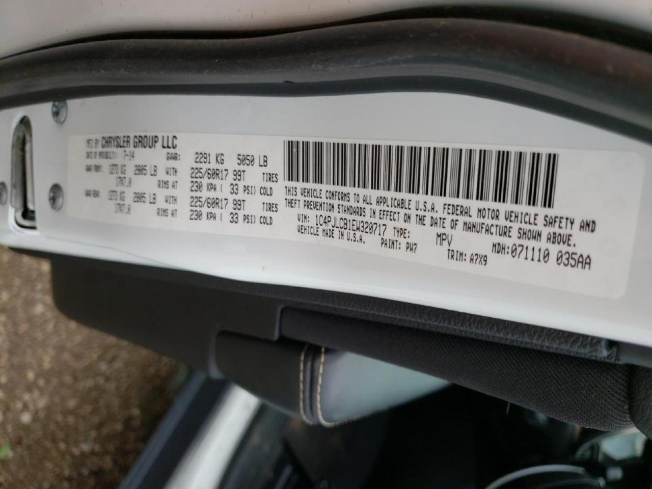 Photo 20 from auction – 2014 JEEP CHEROKEE L with VIN 1C4PJLCB1EW320717