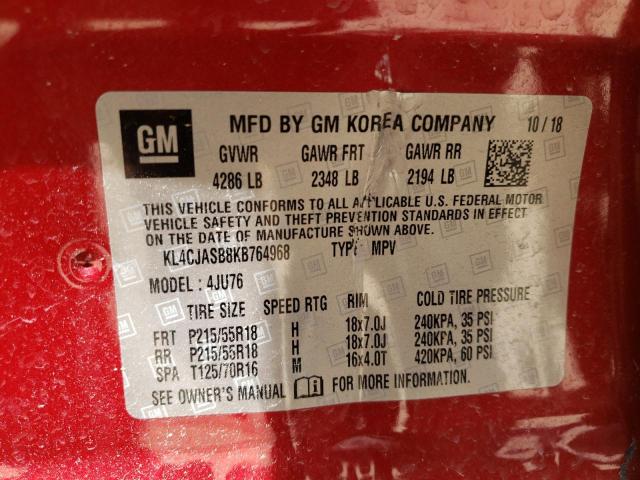 Photo 10 from auction – 2019 BUICK ENCORE PRE with VIN KL4CJASB8KB764968