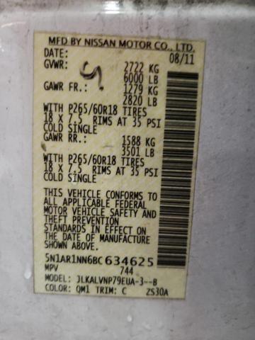 Photo 10 from auction – 2011 NISSAN PATHFINDER with VIN 5N1AR1NN6BC634625