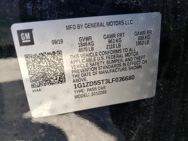 Photo 10 from auction – 2020 CHEVROLET MALIBU LT with VIN 1G1ZD5ST3LF036680