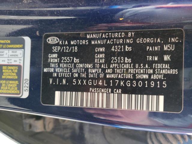 Photo 10 from auction – 2019 KIA OPTIMA EX with VIN 5XXGU4L17KG301915