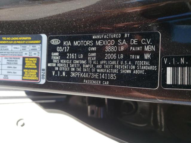 Photo 10 from auction – 2017 KIA FORTE LX with VIN 3KPFK4A73HE141185