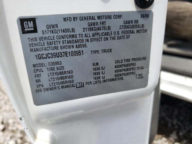 Photo 10 from auction – 2007 CHEVROLET SILVERADO with VIN 1GCJC39U37E100951