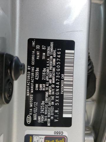 Photo 10 from auction – 2012 KIA OPTIMA EX with VIN 5XXGN4A73CG057461