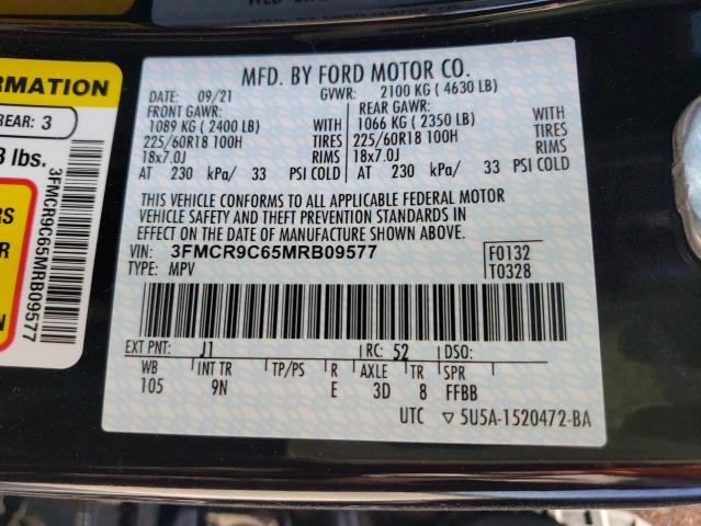 Photo 10 from auction – 2021 FORD BRONCO SPO with VIN 3FMCR9C65MRB09577