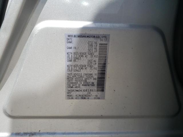 Photo 10 from auction – 2017 NISSAN PATHFINDER with VIN 5N1DR2MM2HC681865