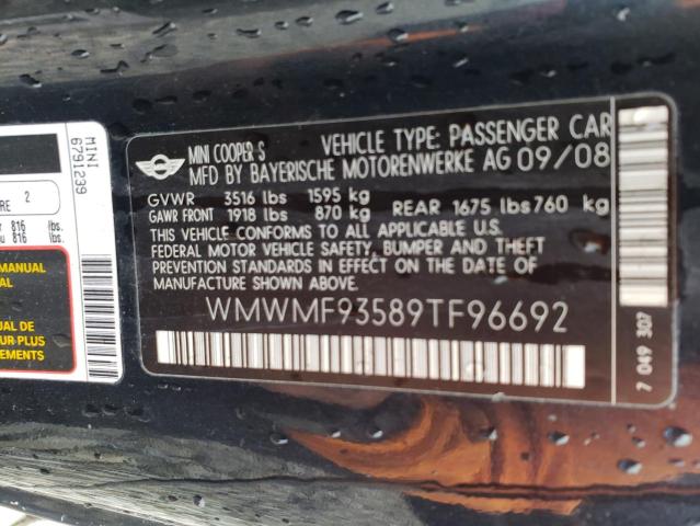 Photo 10 from auction – 2009 MINI COOPER SPO with VIN WMWMF93589TF96692