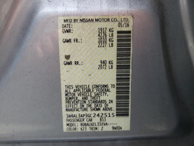Photo 10 from auction – 2016 NISSAN ALTIMA 2.5 with VIN 1N4AL3AP3GC242515