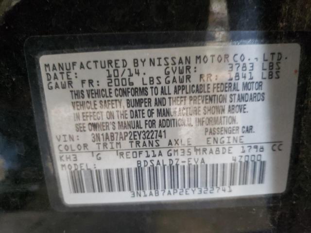Photo 10 from auction – 2014 NISSAN SENTRA S with VIN 3N1AB7AP2EY322741