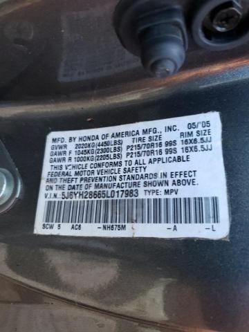 Photo 10 from auction – 2005 HONDA ELEMENT EX with VIN 5J6YH28665L017983