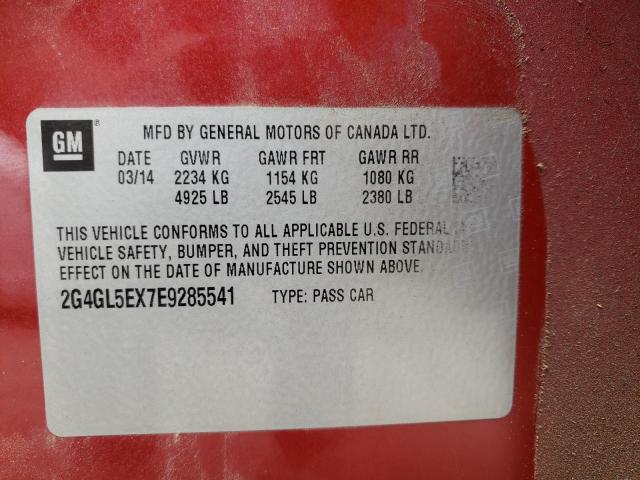 Photo 10 from auction – 2014 BUICK REGAL with VIN 2G4GL5EX7E9285541
