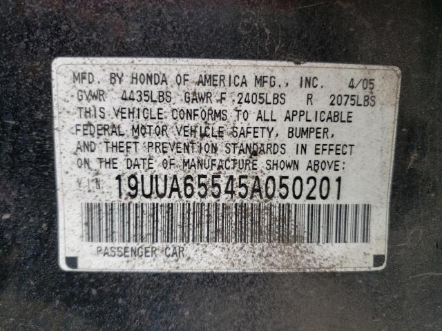 Photo 10 from auction – 2005 ACURA TL with VIN 19UUA65545A050201