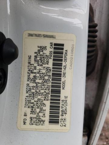 Photo 10 from auction – 2013 TOYOTA COROLLA BA with VIN 5YFBU4EE1DP201507