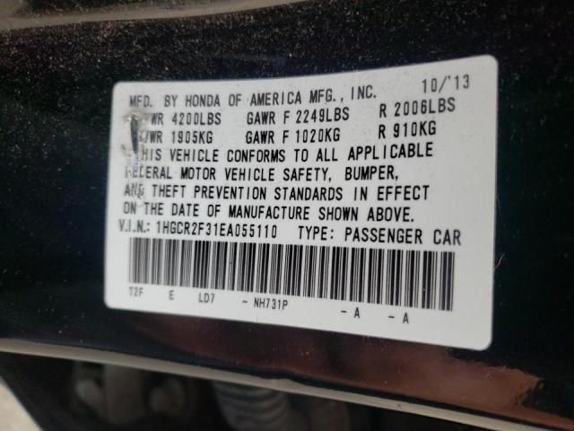 Photo 9 from auction – 2014 HONDA ACCORD LX with VIN 1HGCR2F31EA055110
