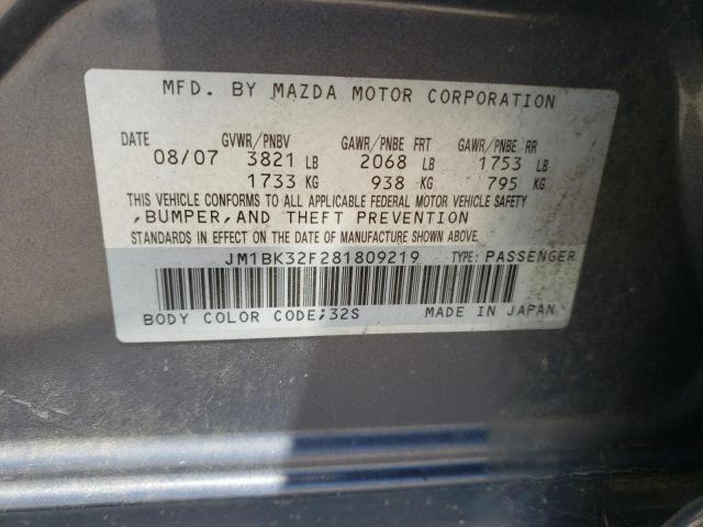 Photo 10 from auction – 2008 MAZDA 3 I with VIN JM1BK32F281809219