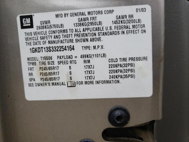 Photo 10 from auction – 2003 GMC ENVOY with VIN 1GKDT13S332254164