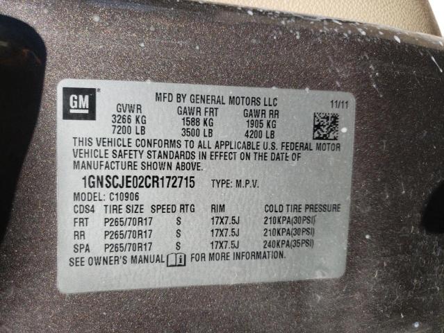 Photo 10 from auction – 2012 CHEVROLET SUBURBAN C with VIN 1GNSCJE02CR172715