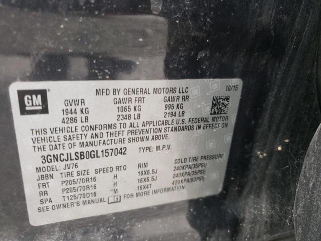 Photo 10 from auction – 2016 CHEVROLET TRAX 1LT with VIN 3GNCJLSB0GL157042