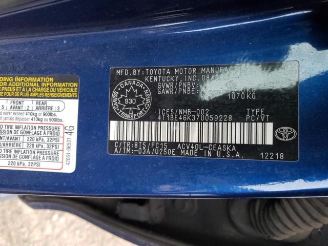 Photo 10 from auction – 2007 TOYOTA CAMRY CE with VIN 4T1BE46K37U059228