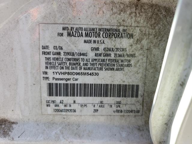 Photo 10 from auction – 2006 MAZDA 6 SPORT with VIN 1YVHP80D965M54530