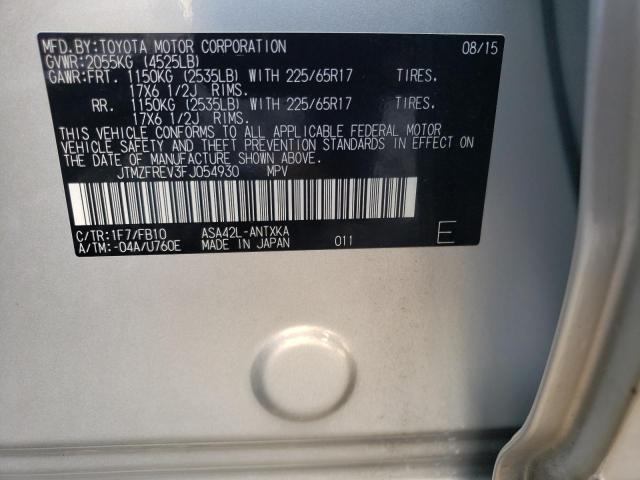 Photo 10 from auction – 2015 TOYOTA RAV4 LE with VIN JTMZFREV3FJ054930