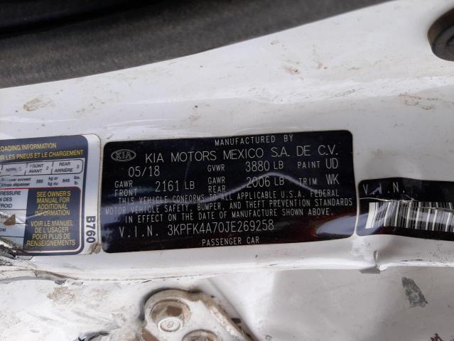Photo 10 from auction – 2018 KIA FORTE LX with VIN 3KPFK4A70JE269258