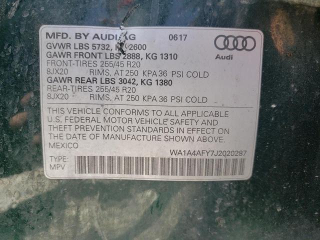 Photo 10 from auction – 2018 AUDI SQ5 PREMIU with VIN WA1A4AFY7J2020287